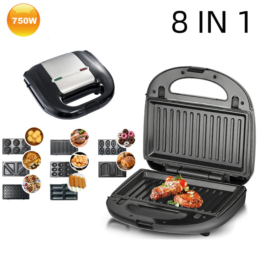 Sandwich Press Grill - 8-in-1 Waffle 1 PC Çok Fonksiyonlu