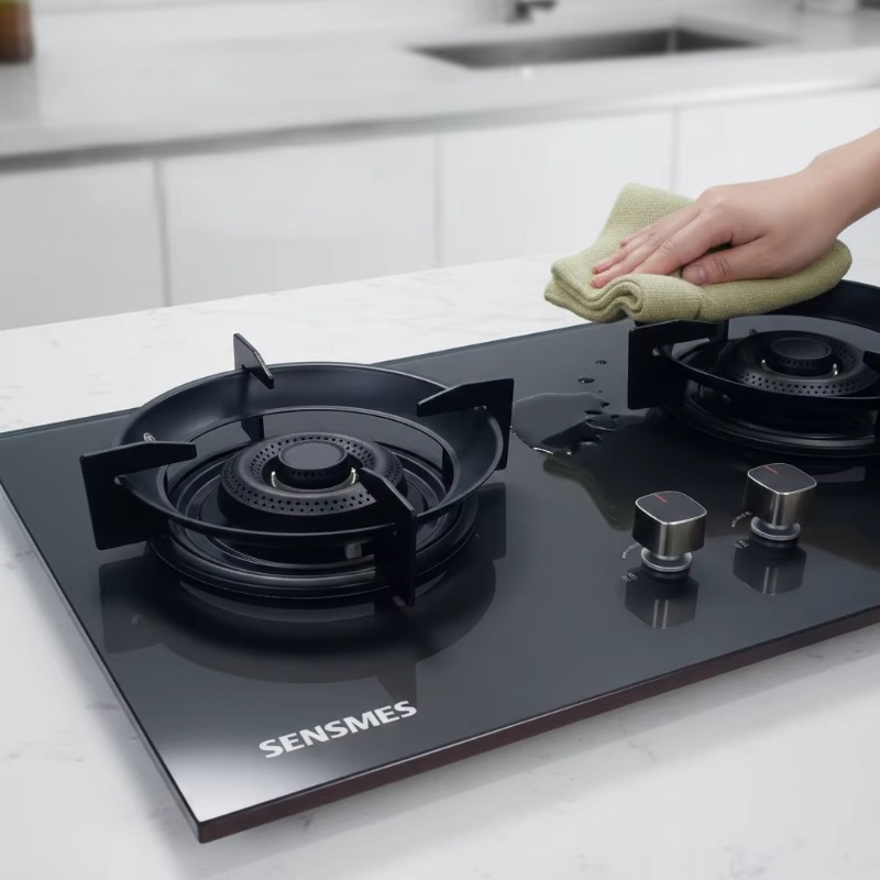 Kitchen Appliances Usa - Siyah Temperli Cam Panel 2 Brülörlü