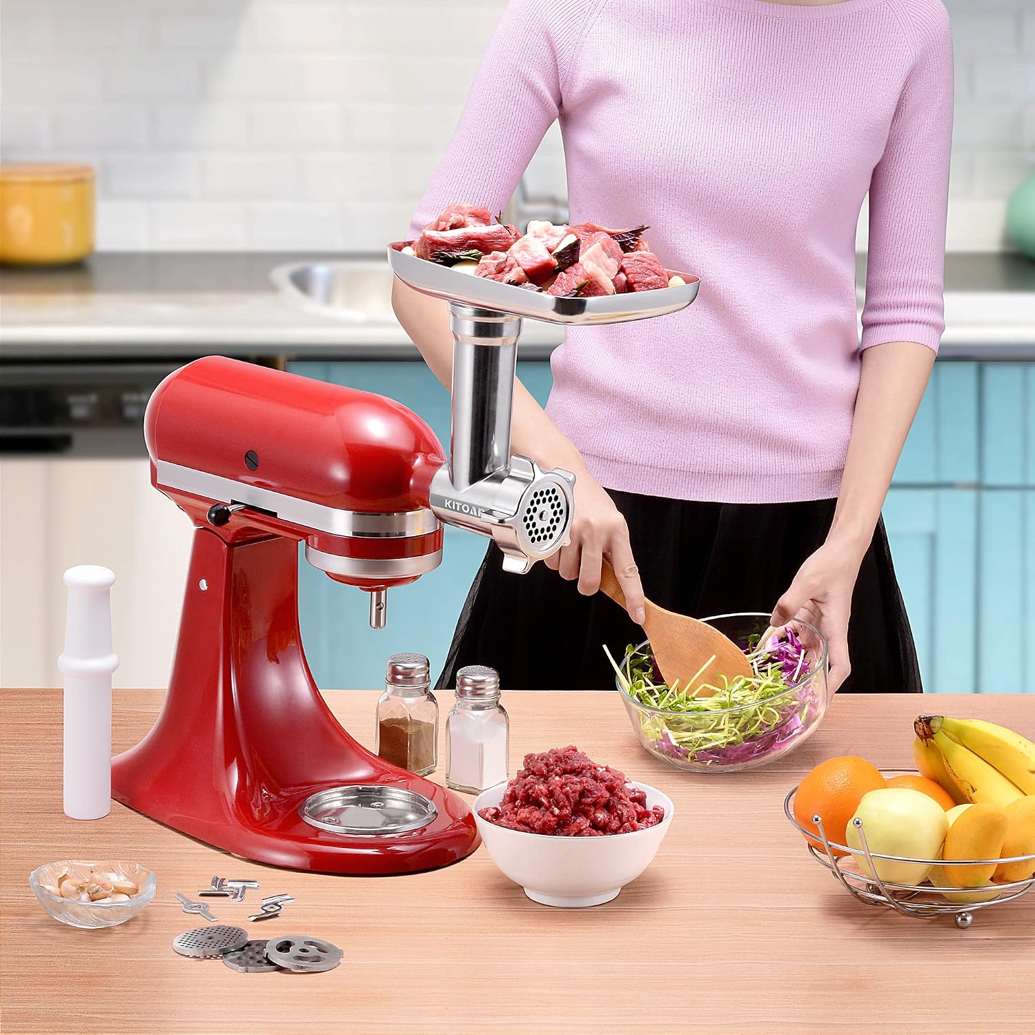 Paslanmaz Çelik Et Kıyma Makin - Meat Grinder Attachment incelemesi ve fiyatı